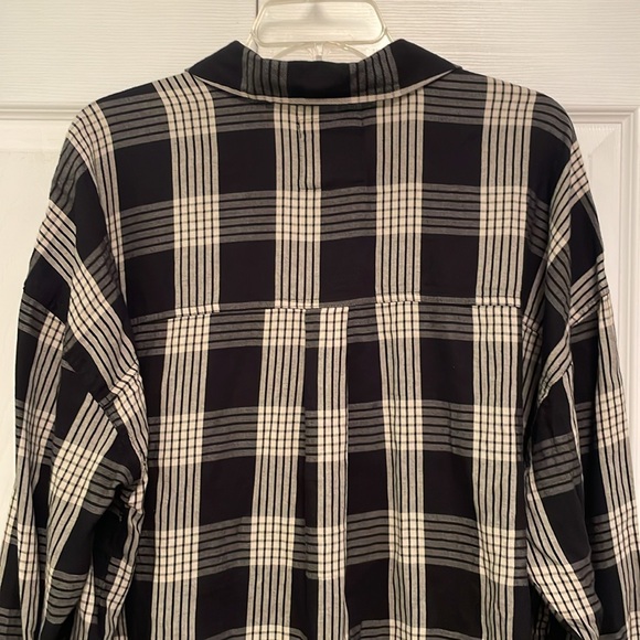 NWOT SO Goods For Life The Favorite Button-down Shirt XXL Plaid Black & Tan - Picture 5 of 11